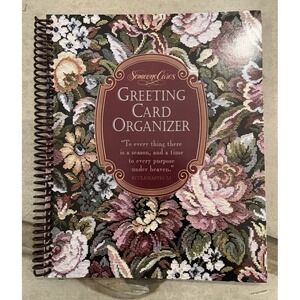 Greeting Card Organizer Book Spiral Tapestry Pockets New Vintage 2001 DaySpring